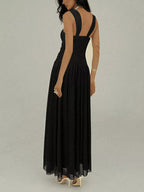 YSONA Ruched Sleeveless Maxi Dress with Embellishments — detail view | Women's Dress | Shop YSONA