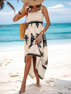 YSONA Smocked Printed Wide Strap Maxi Dress — styling view | Women's Dress | Shop YSONA