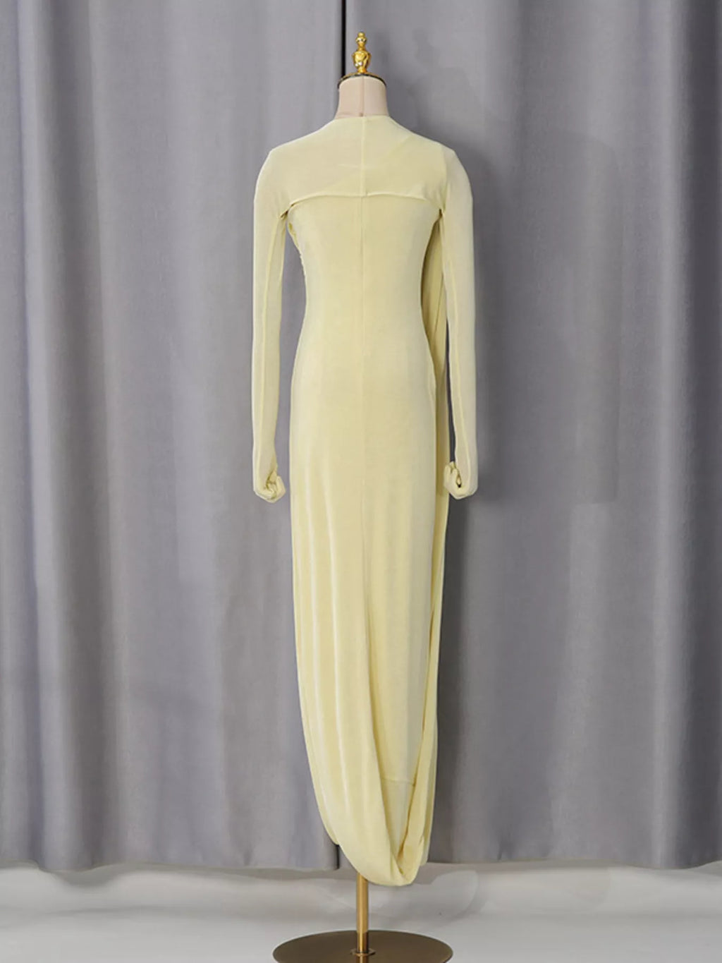 YSONA One-Shoulder Draped Maxi Dress — full length view | Women's Dress | Shop YSONA