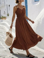 YSONA V-Neck Sleeveless Maxi Dress — model wearing | Women's Dress | Shop YSONA