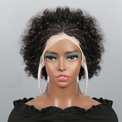 13x4 Afro Kinky Curly Wave Bob Lace Front Wig – Natural Hairline Remy Human Hair