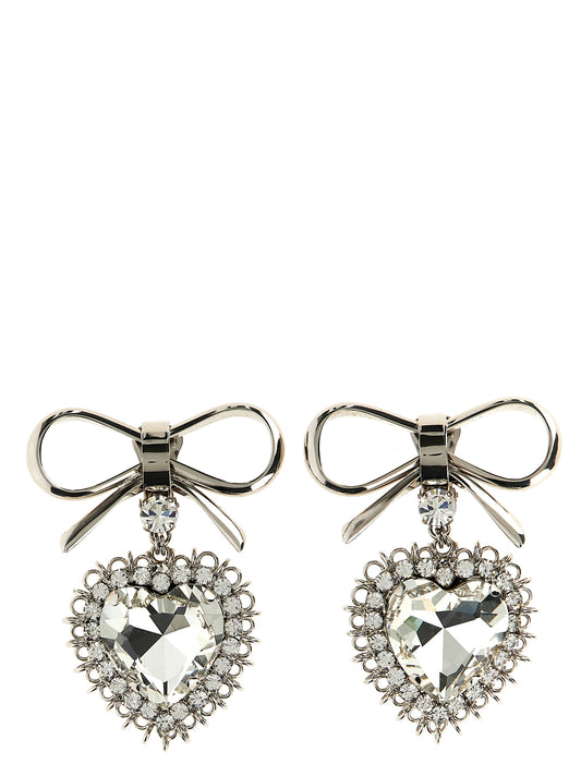 Alessandra Rich Silver Glass Earrings - YSONA