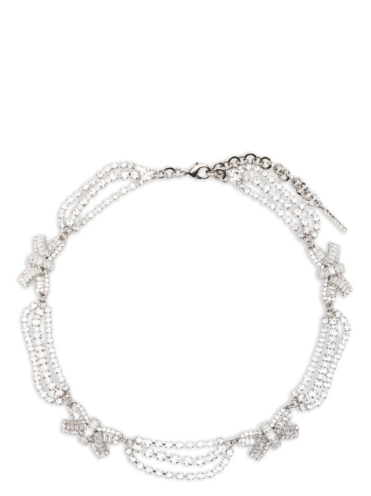 Alessandra Rich Silver Glass Necklace - YSONA