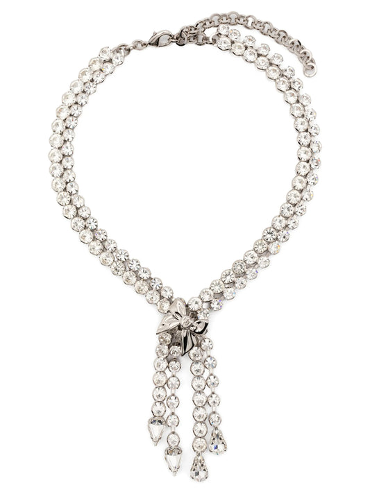 Alessandra Rich Silver Glass Necklace - YSONA