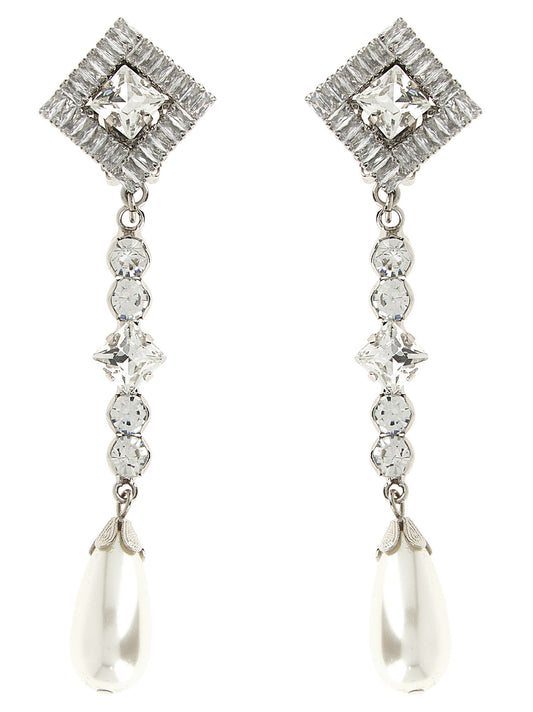 Alessandra Rich Silver Plastic Earrings - YSONA