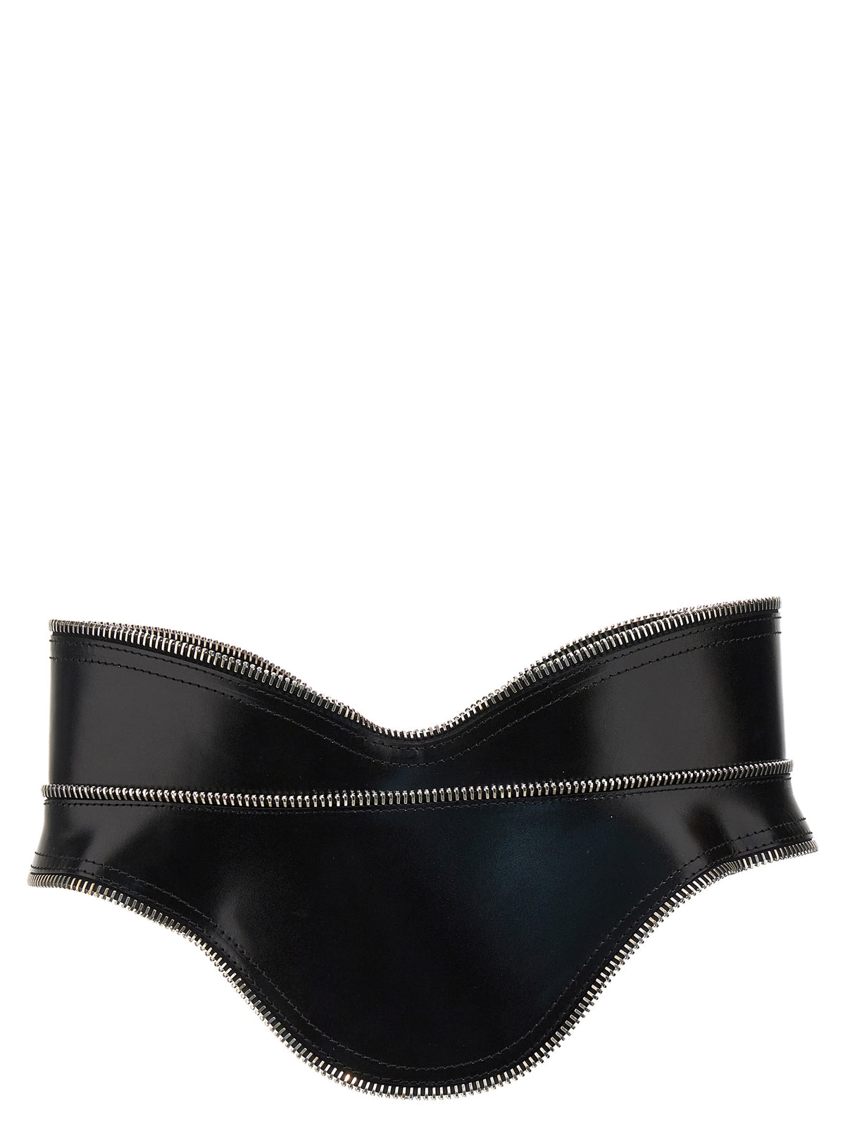 Alexander McQueen Black Leather Regular Belt - YSONA