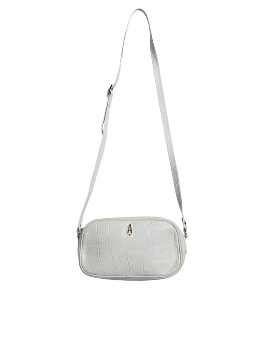 Aniye By White Croc Print Leather Crossbody Sling Bag - YSONA