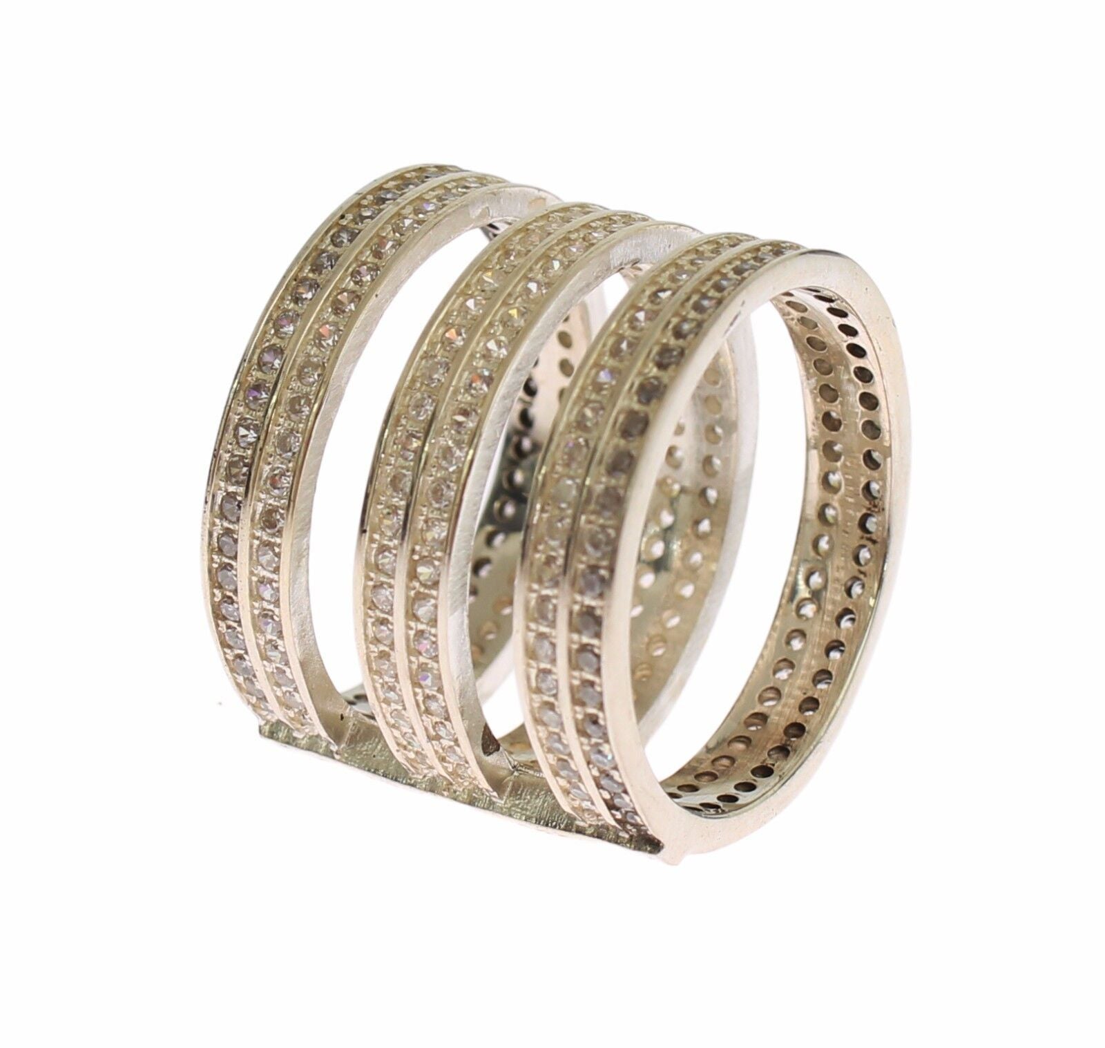 Nialaya Authentic Womens Clear CZ 925 Sterling Silver Ring - view 4