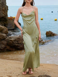 YSONA Halter Neck Slit Back Maxi Dress — front view | Women's Dress | Shop YSONA