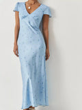 YSONA V-Neck Cap Sleeve Maxi Dress — front view | Women's Dress | Shop YSONA