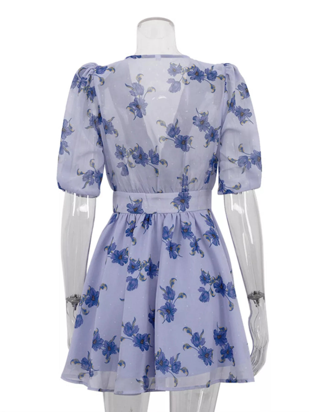 YSONA Floral Puff Sleeve Mini Dress — close-up view | Women's Dress | Shop YSONA