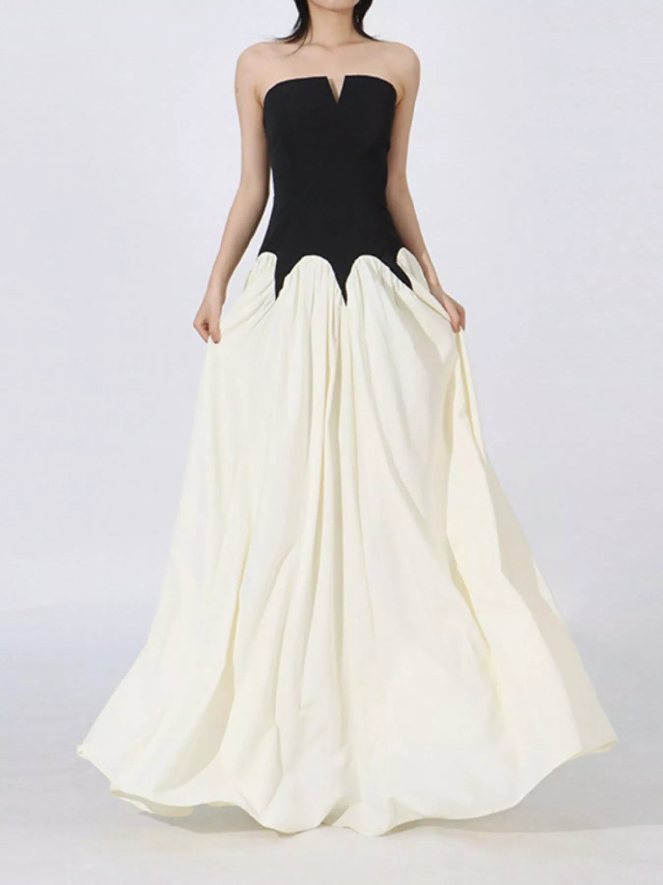 YSONA Two Tone Tube Maxi Dress — back view | Women's Dress | Shop YSONA
