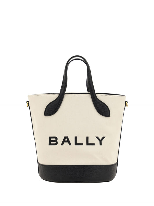 Bally White and Black Leather Bucket Bag - YSONA