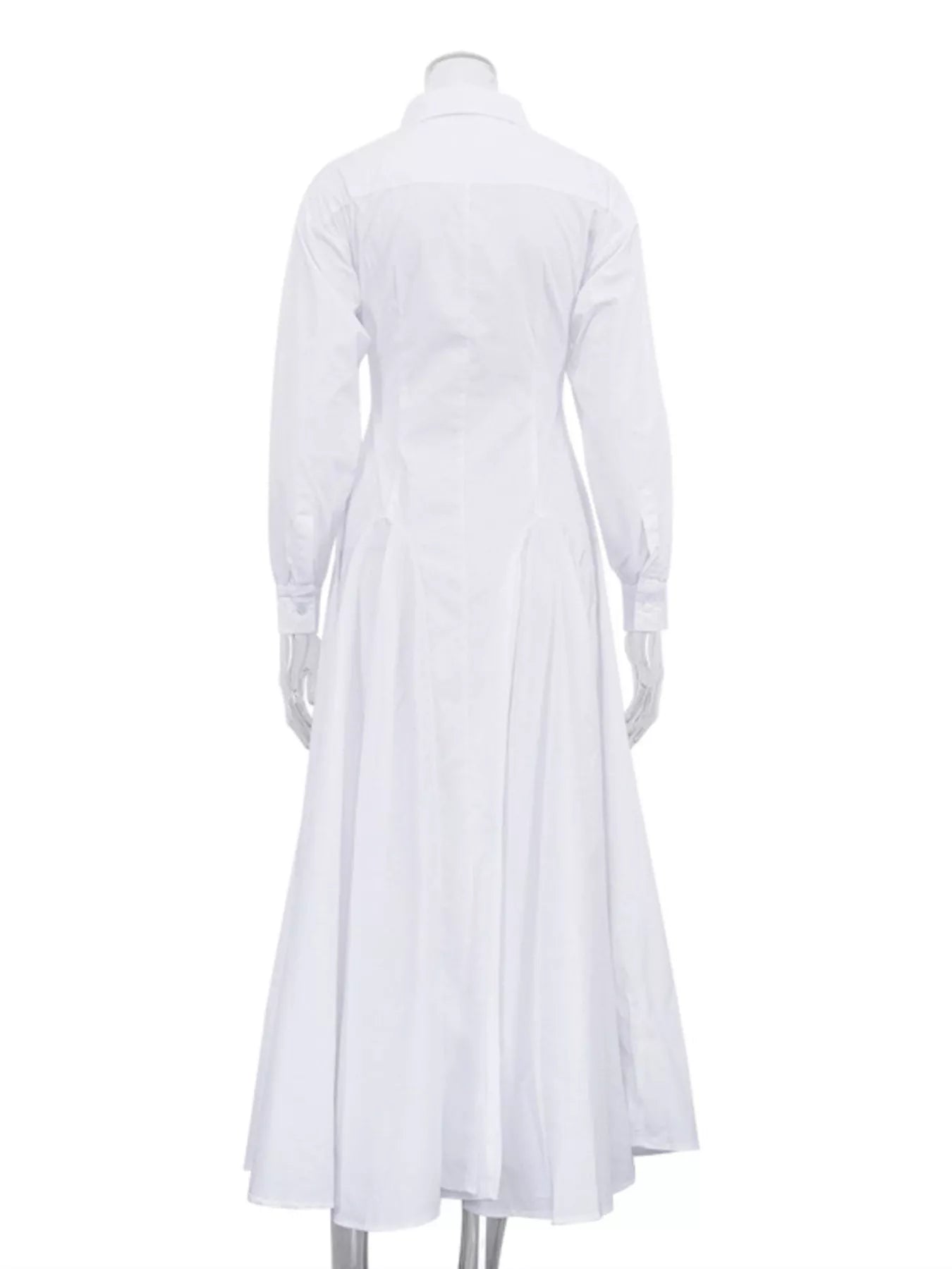 YSONA Button Front Long Sleeve Maxi Shirt Dress — full length view | Women's Dress | Shop YSONA