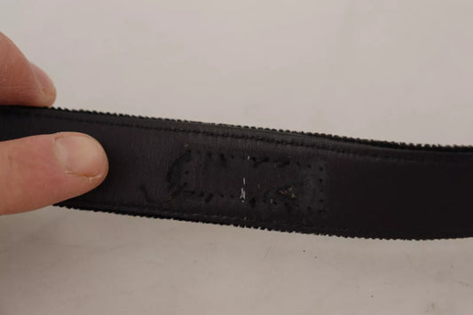Dolce & Gabbana Black Classic Leather Silver Metal Buckle Belt - YSONA
