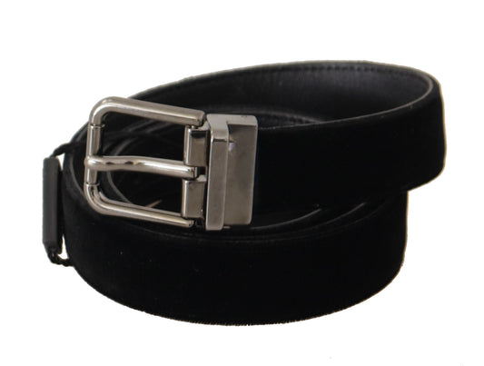 Dolce & Gabbana Black Cotton Silver Tone Metal Buckle Belt - YSONA