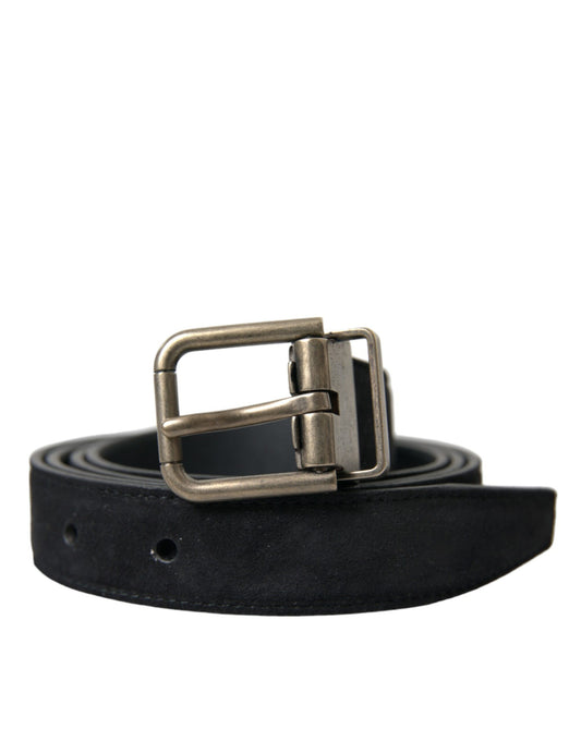 Dolce & Gabbana Black Goat Leather Antique Metal Buckle Belt - YSONA