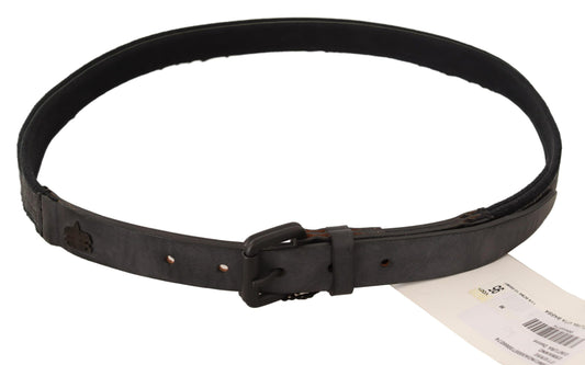 Ermanno Scervino Black Leather Logo Buckle Waist Women Belt - YSONA