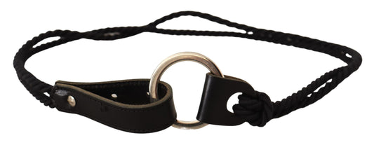 MILA SCHÖN Black Leather Slim Women Waistband Metal Buckle Belt - YSONA