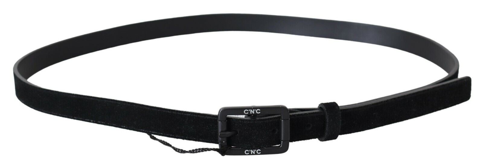 Costume National Black Leather Velvet Square Buckle Waist - YSONA