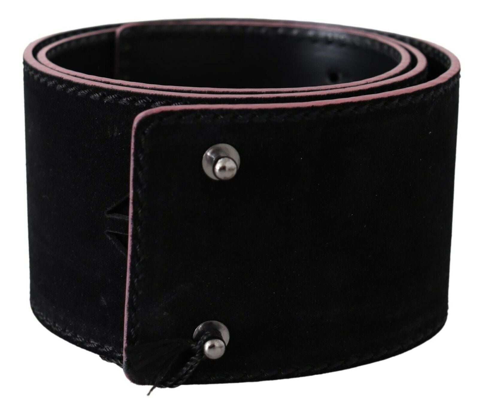 Costume National Black Leather Wide Waist Studded Women Belt - view 2