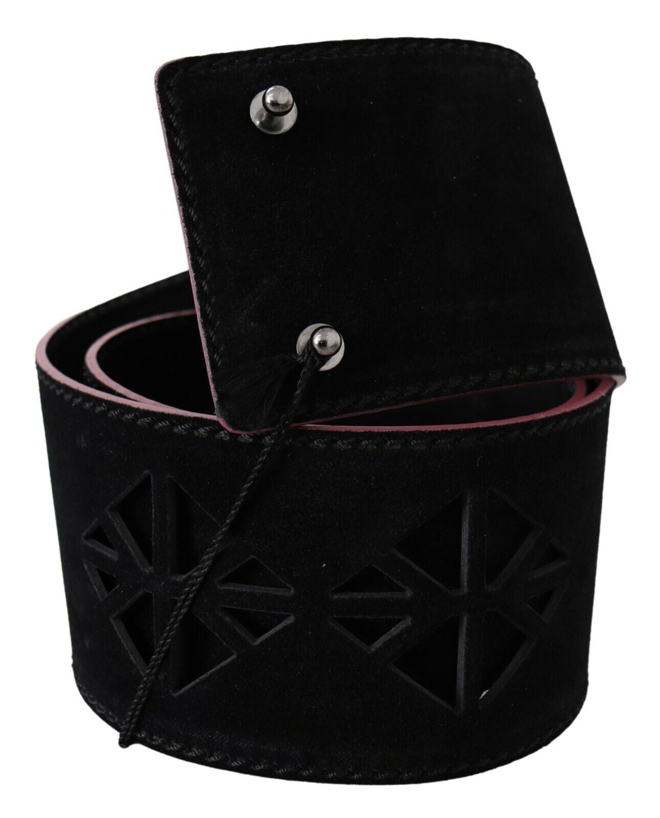 Costume National Black Leather Wide Waist Studded Women Belt - view 3