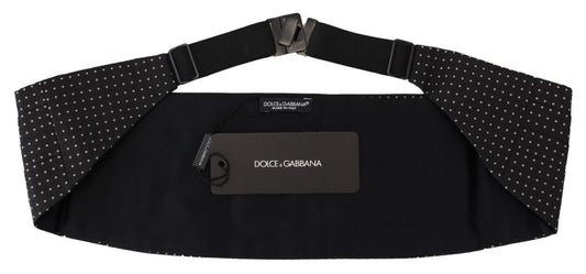 Dolce & Gabbana Black Polka Dot Wide Waist Men Belt Cummerband - YSONA