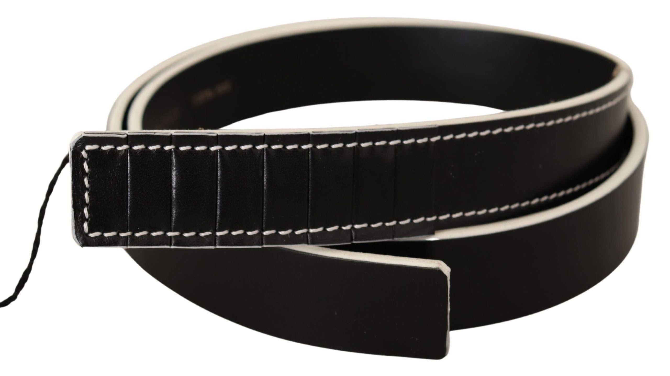 Costume National Black White Leather Fashion Waist Belt - YSONA