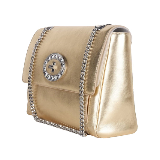 Blumarine Gold Leather Shoulder Women Bag - YSONA