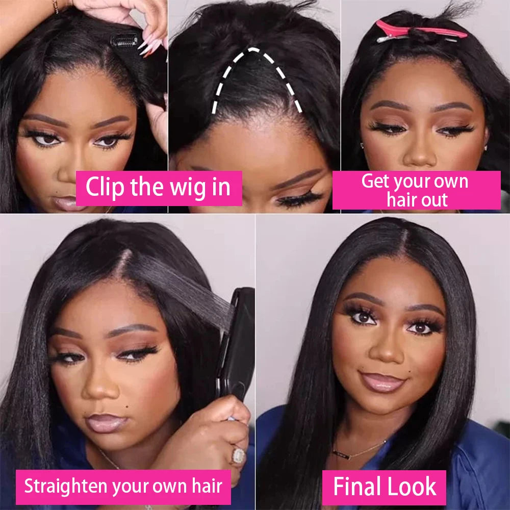 Body Wave V Part Glueless Wig – 200% Density Ready-to-Wear, 30–32 Inch Natural Color
