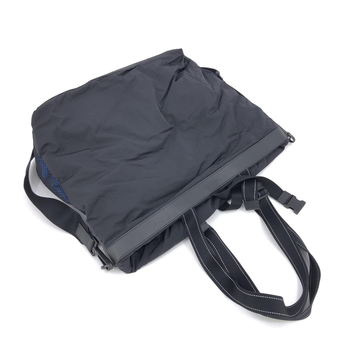 Bottega Veneta Black And Blue Nylon Convertible Tote - view 4