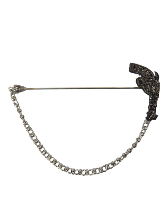 Dolce & Gabbana Brass Copper Silk Revolver Gun Men Brooch Lapel Pin - YSONA