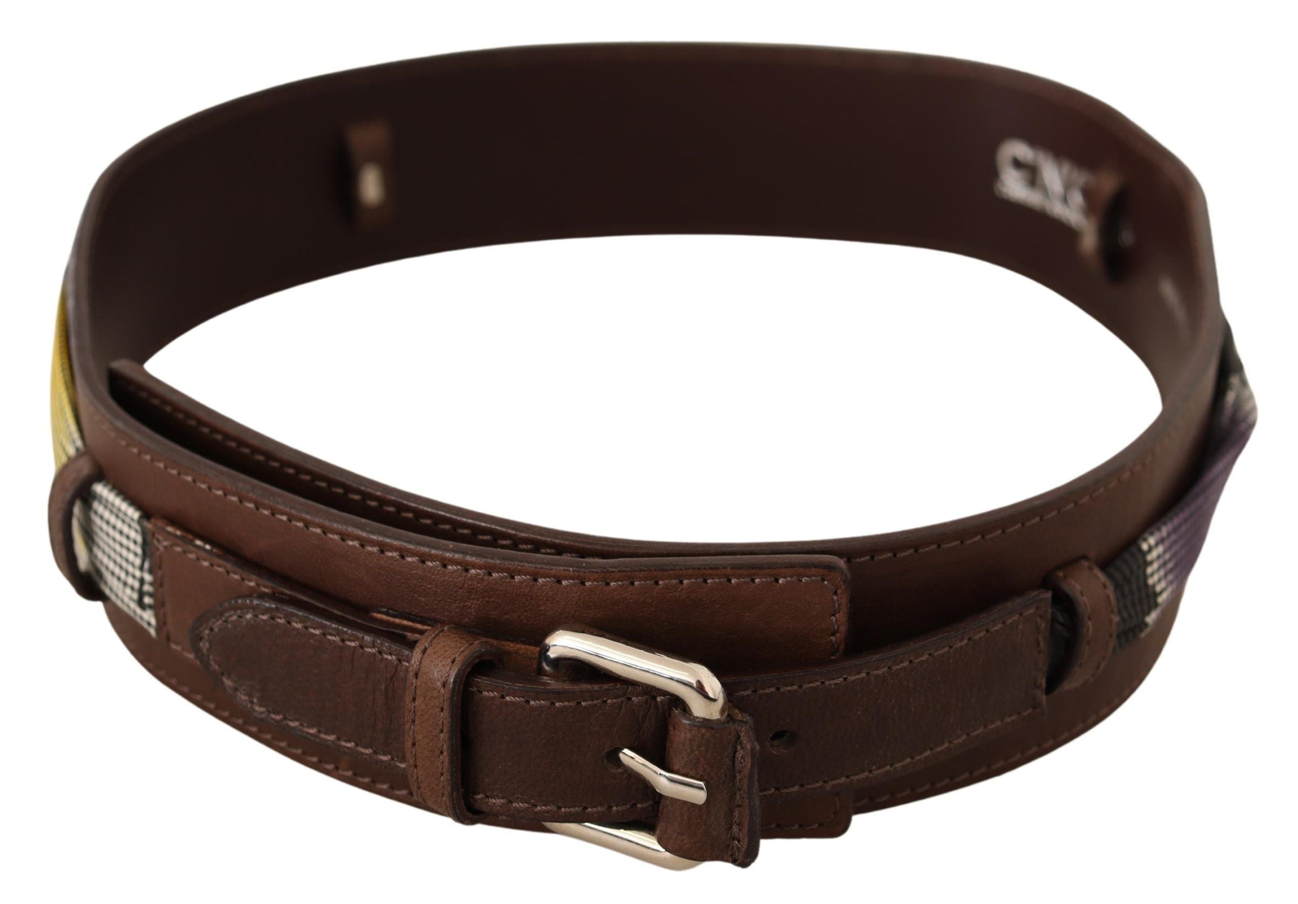 Costume National Brown Leather Silver Buckle Belt - view 2