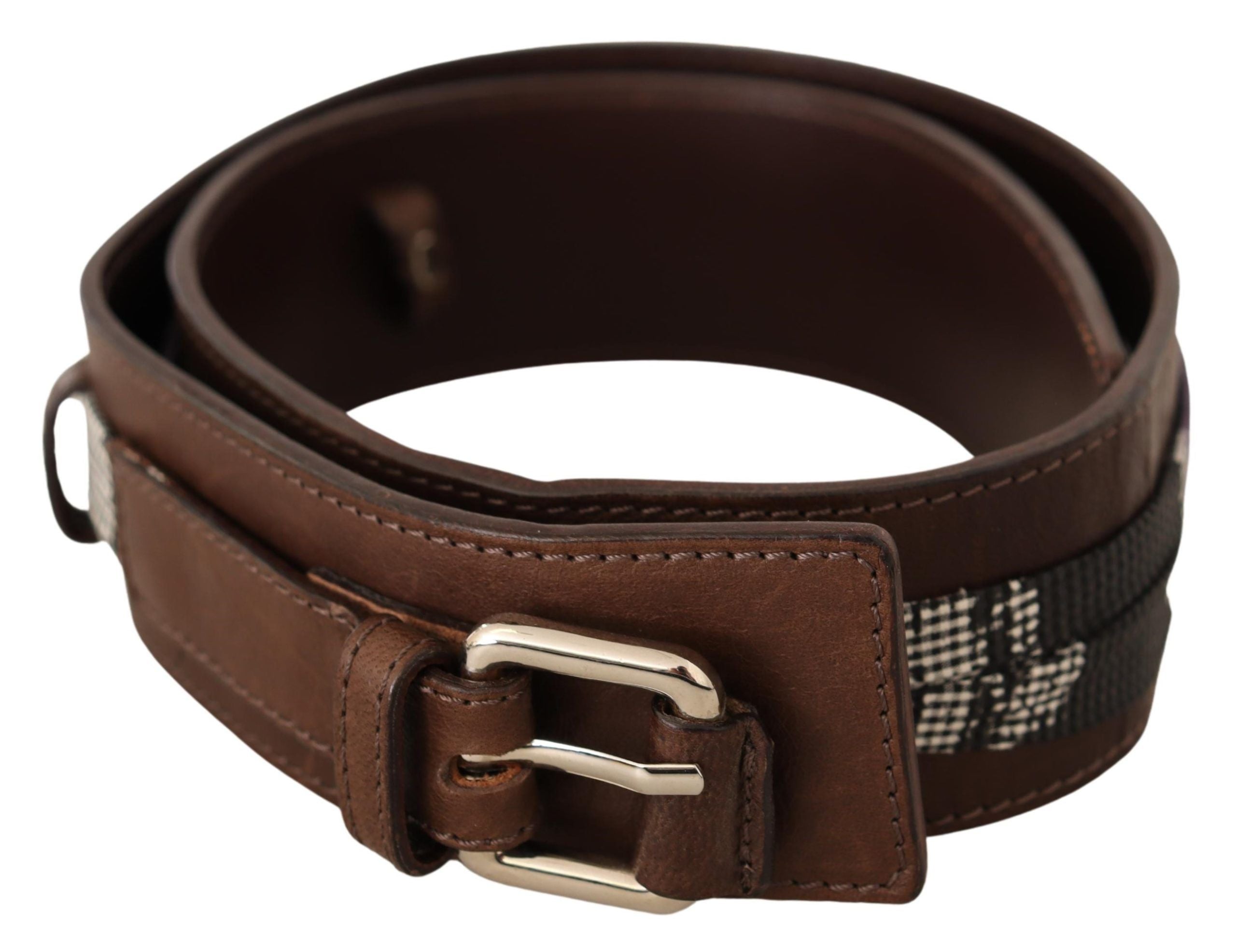 Costume National Brown Leather Silver Buckle Belt - view 3