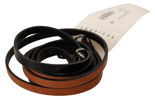 Costume National Brown Leather Silver Tone Buckle Belt - YSONA