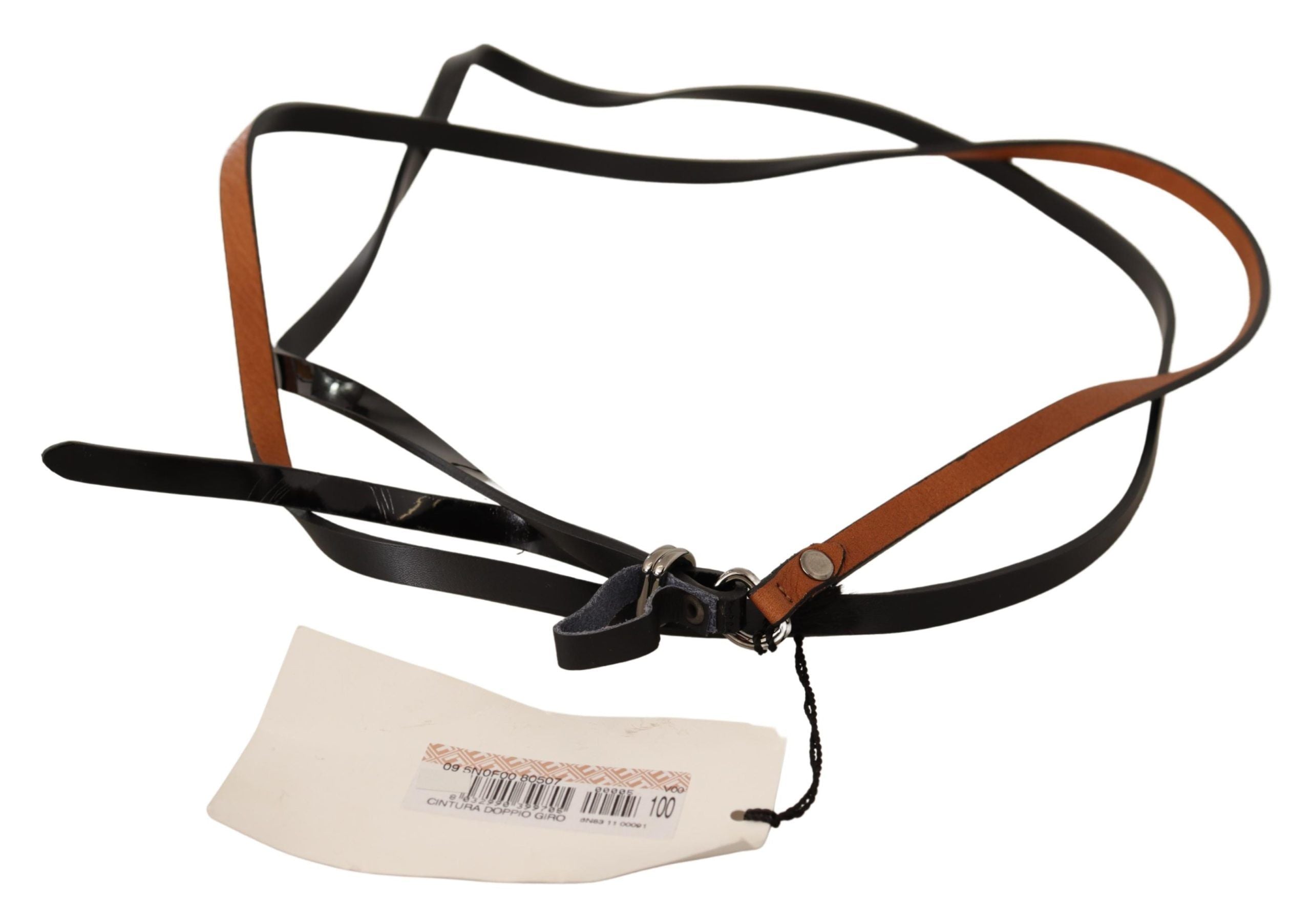 Costume National Brown Leather Silver Tone Buckle Belt - view 3