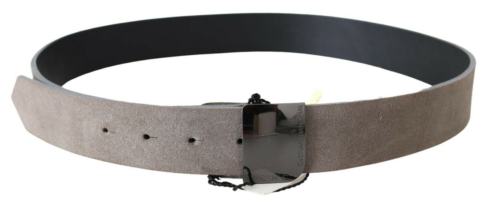 Costume National Brown Leather Square Logo Buckle Belt - view 3