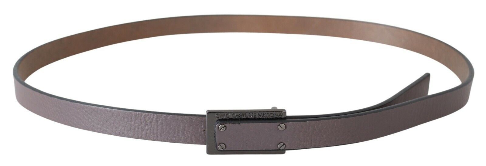 Costume National Brown Leather Tactical Logo Screw Buckle Belt - view 3