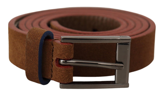 Dolce & Gabbana Brown Logo Engraved Metal Waist Buckle Belt - YSONA