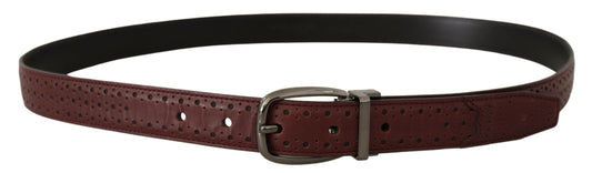 Dolce & Gabbana Brown Perforated Leather Metal Buckle Belt - YSONA