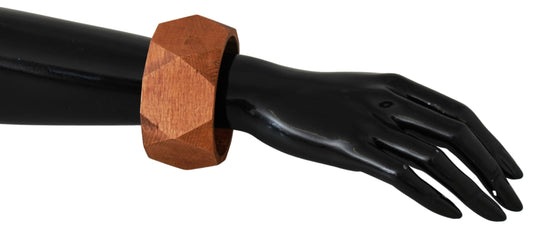 Costume National Brown Wooden Branded Bracelet - YSONA