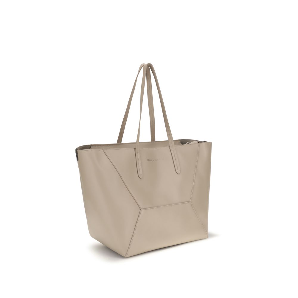 Brunello Cucinelli Beige Calf Leather Bos Taurus Shoulder Bag - view 2
