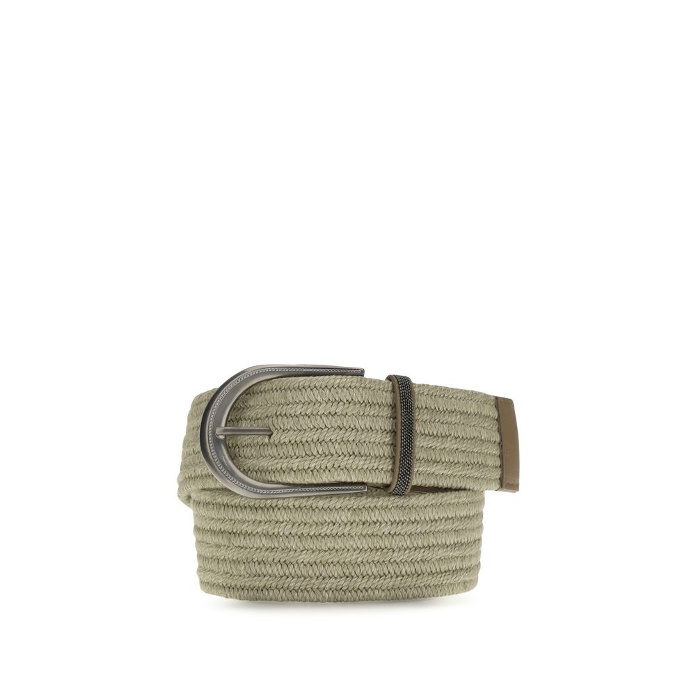 Brunello Cucinelli Beige Linen Regular Belt - YSONA