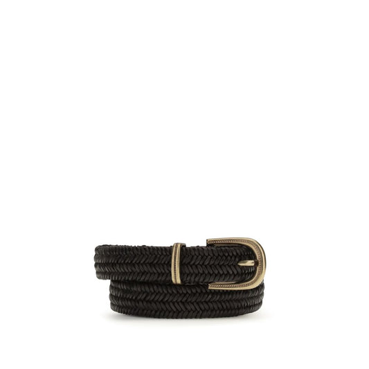 Brunello Cucinelli Black Calf Leather Bos Taurus Regular Belt - YSONA