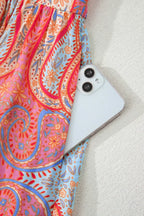 YSONA Paisley Print V-Neck Short Sleeve Boho Dress — alternate view | Women's Dress | Shop YSONA