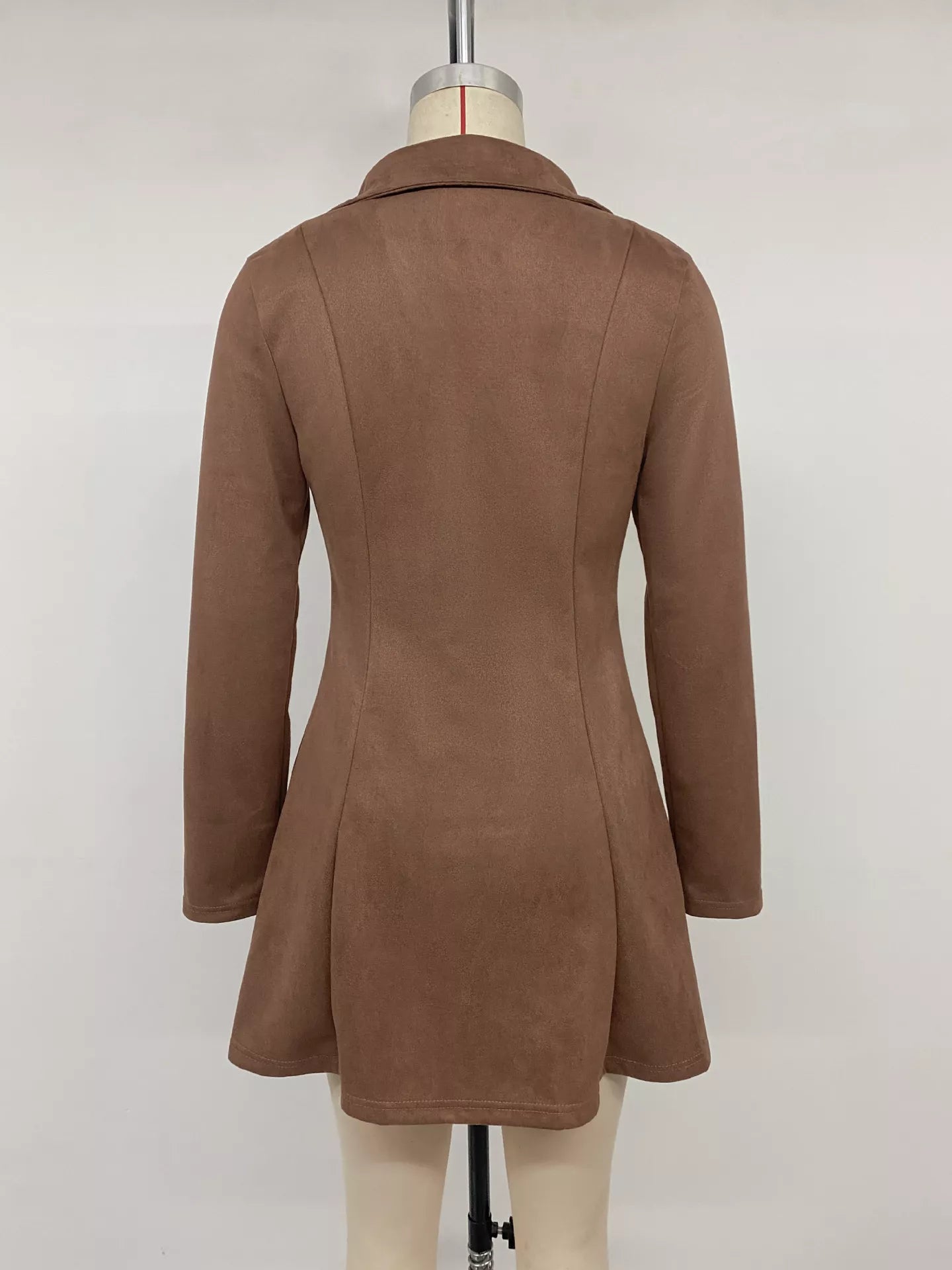 YSONA Johnny Collar Long Sleeve Dress — fabric detail | Women's Dress | Shop YSONA