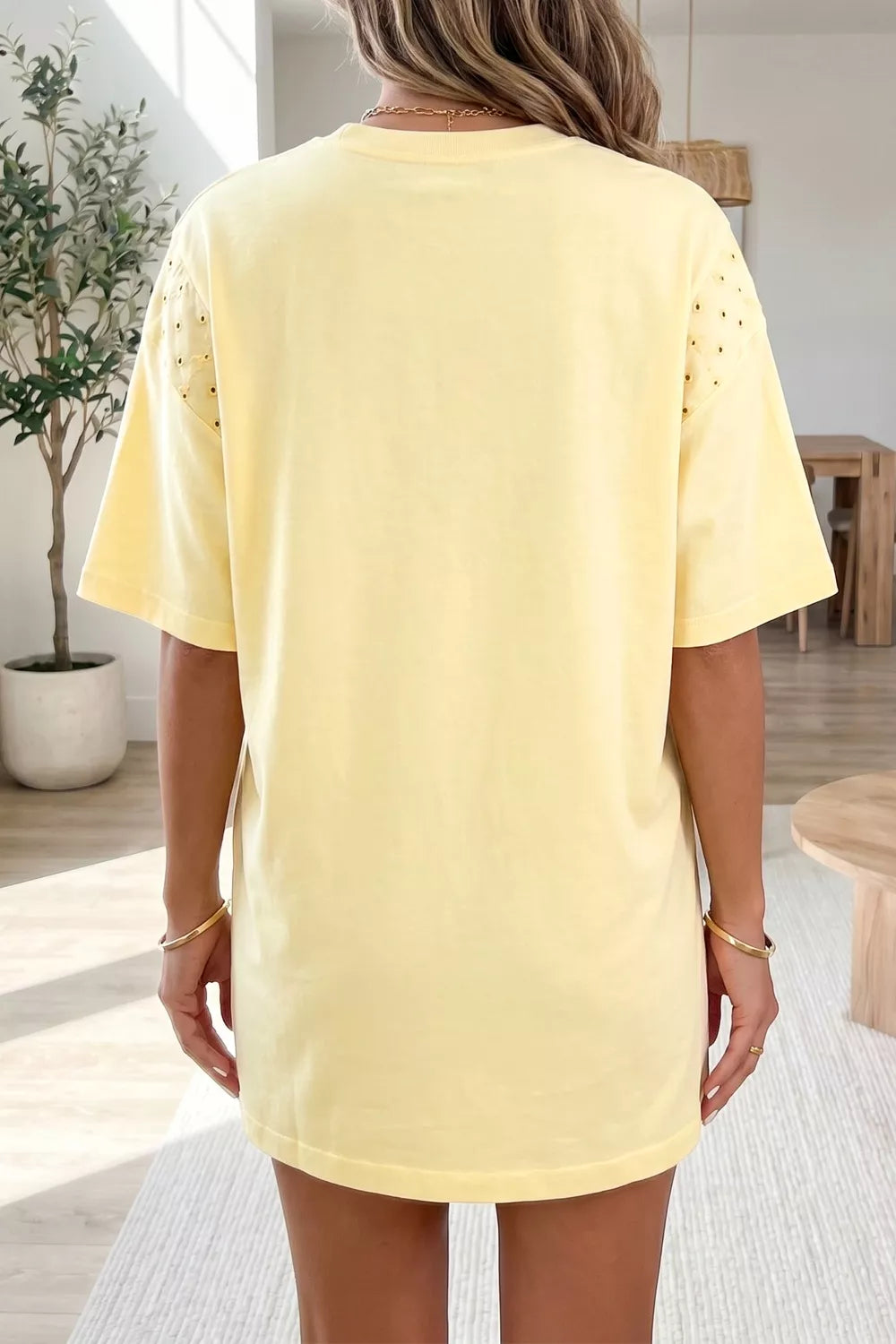 YSONA Round Neck Half Sleeve T-Shirt Dress — back view | Women's Dress | Shop YSONA