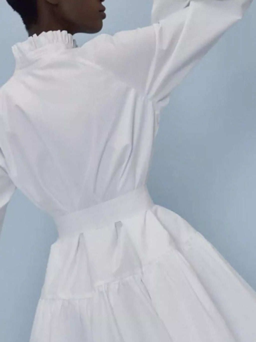 YSONA Button-Up Balloon Sleeve Mini Dress — model wearing | Women's Dress | Shop YSONA
