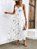 YSONA Floral Print Spaghetti Strap Midi Dress — close-up view | Women's Dress | Shop YSONA