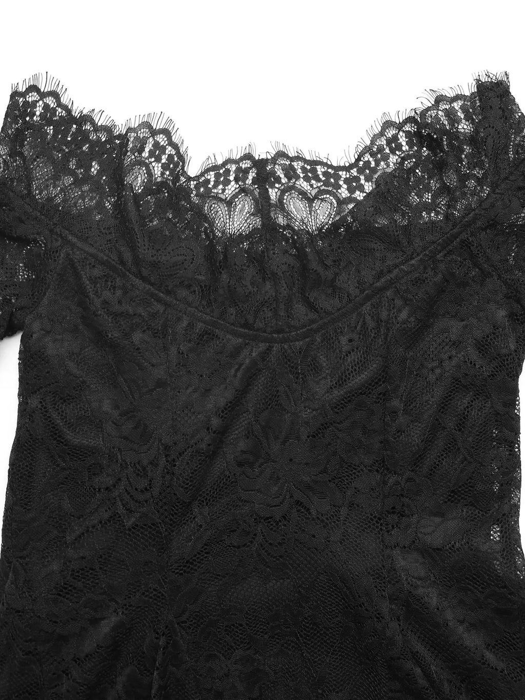 YSONA Lace Off Shoulder Mini Dress — fabric detail | Women's Dress | Shop YSONA